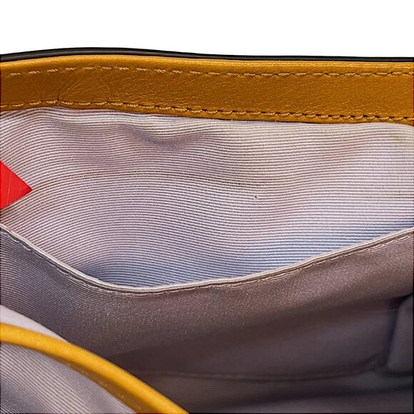 Coach yellow Golden Rod SoHo Pleated leather Handbag Snap Closure Pockets - Picture 13 of 16